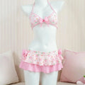2026 Y2K Summer Sweet  White Dot Sets Lovely Cherry Decor Sexy Lace Trim Style Casual Bikini Swimsuit Beach Holiday Wear - Sun Studio