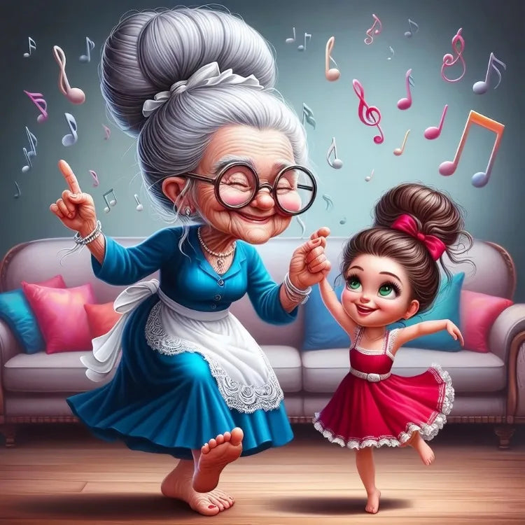 Fairy Dust AB Cartoon Grandpa and Grandma 5D DIY Diamond Painting Cross Stitch Art Mosaic Full Embroidery Home Decor Kids Gift