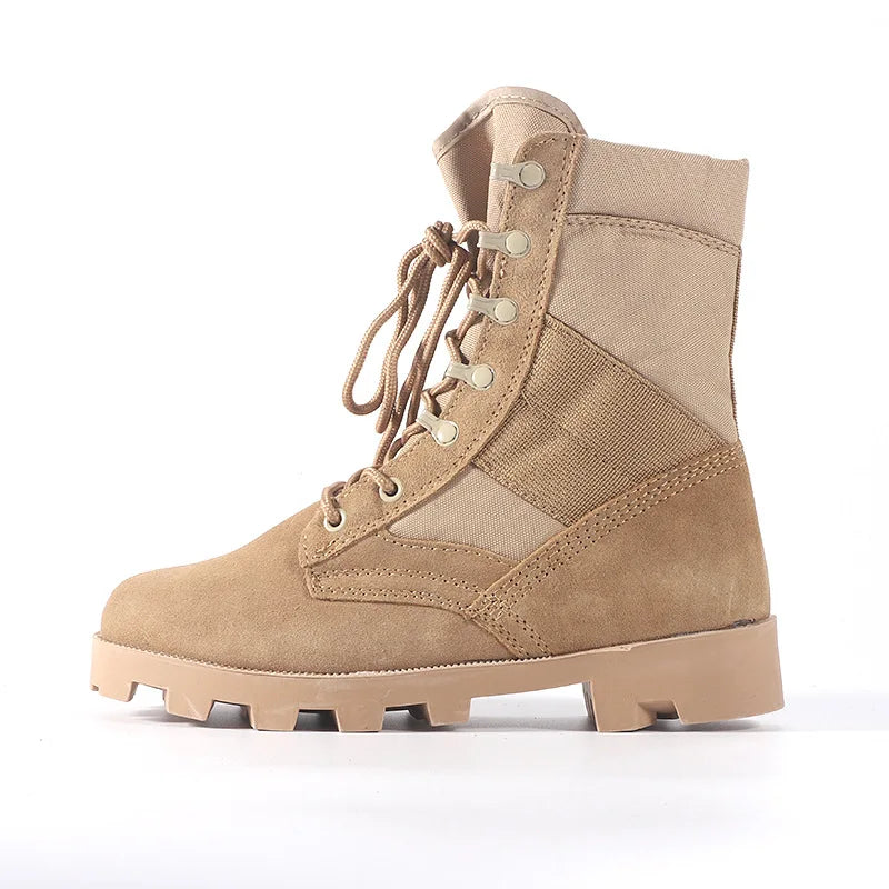 Tactical Boots Men Training Special High-Top Shoes Outdoor Shock-Absorbing Hard-Soled High-Waist Hiking Shoes - Sun Studio