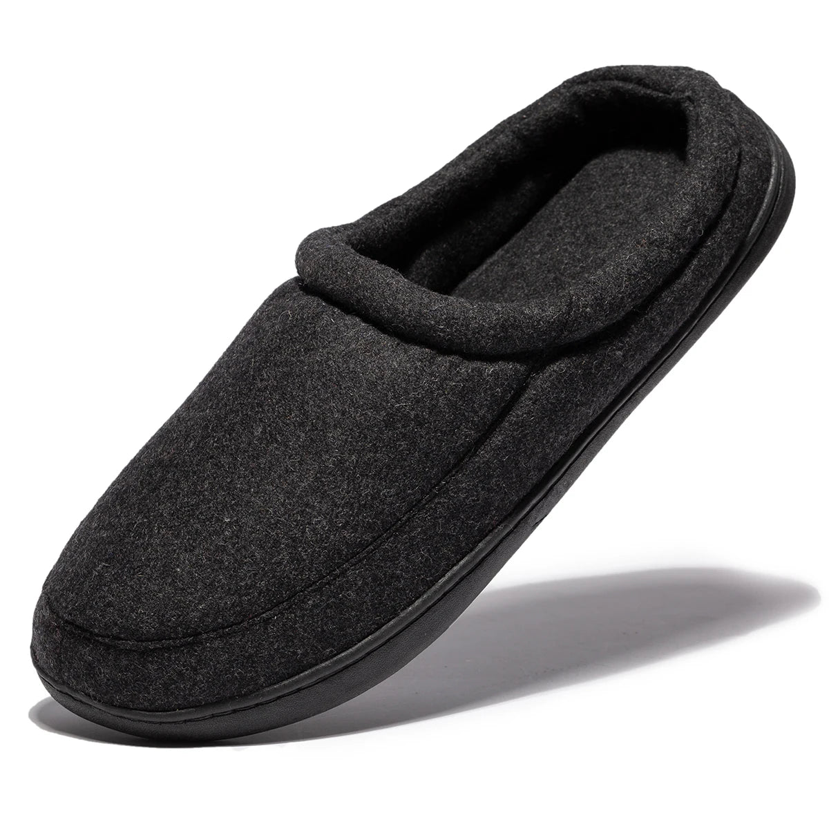 Men Slippers Black New Winter Suede Slippers Warm Indoor Slipper Waterproof Home House Shoes Men Warm Velvet Fur Knitting Shoes - Sun Studio