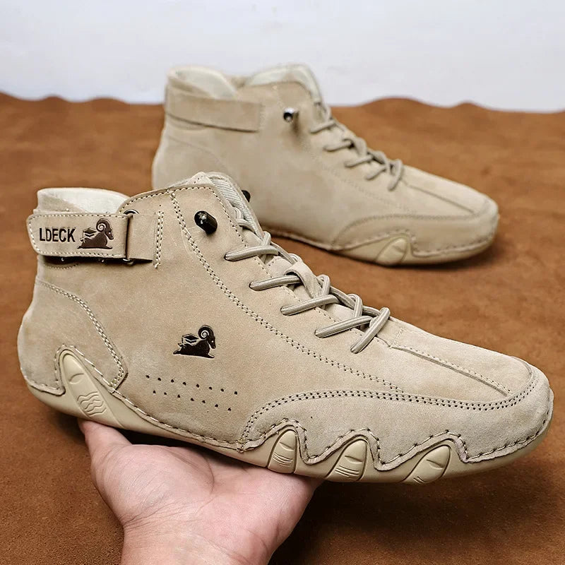 Men Leather Casual High Top Sneakers Winter Fur Plush Ankle BootsNew Luxury Footwear Shoes Zapatos Hombre - Sun Studio