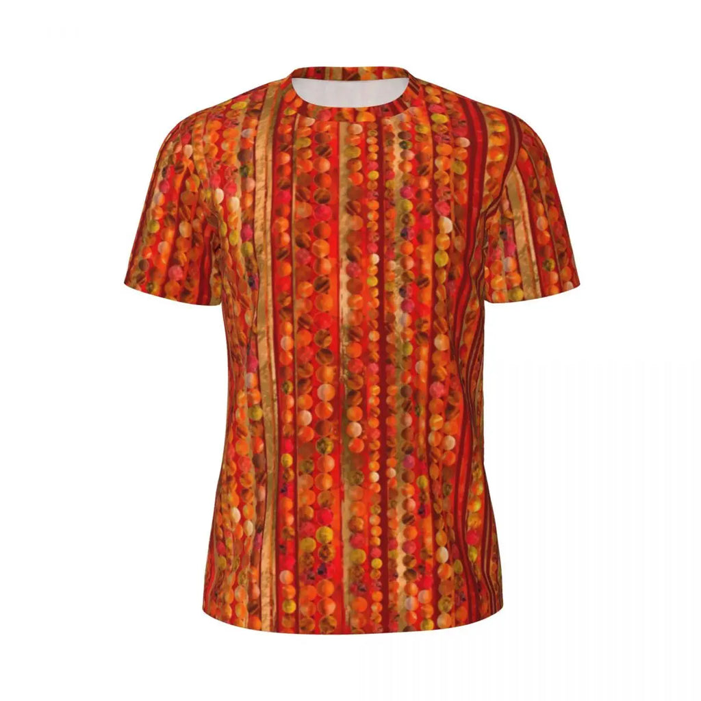 Gym T Shirt For Mens Retro Dots And Stripes T Shirts Fashion Blue Line Design Summer Tees O Neck Basic Graphic Clothes Plus Size