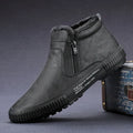 Man Winter Warm Leather Boots Warm Plush Inside High Tops Casual Shoes Slip on Keep Warm Thick Fur Men's Platform Ankle Boots - Sun Studio