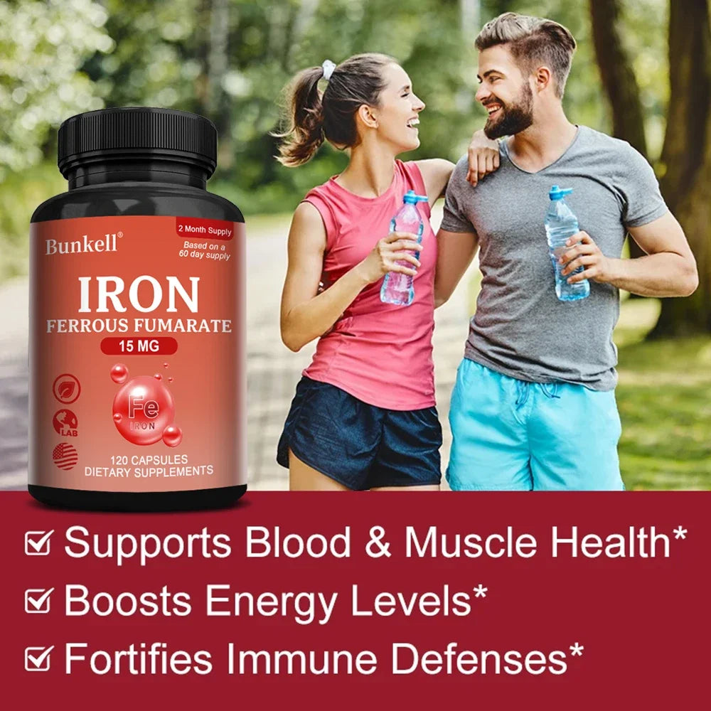 Iron Supplement - Boost Energy, Improve Concentration, Enhance Immune Function, Reduce Fatigue, Help Hemoglobin Balance, Non-GMO - Sun Studio