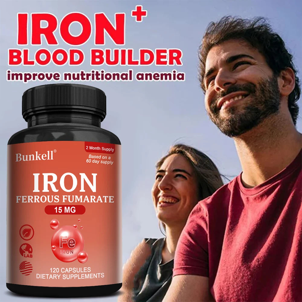 Iron Supplement - Boost Energy, Improve Concentration, Enhance Immune Function, Reduce Fatigue, Help Hemoglobin Balance, Non-GMO - Sun Studio