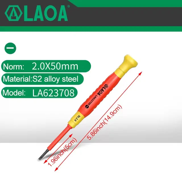 LAOA Insulated Precision Screwdriver a Cross Small Size Screwdriver to Remove Eyeglasses Clocks and Watches Cell Phone Notebook - Sun Studio