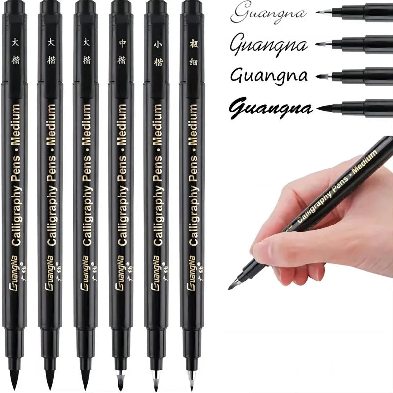 Guangna Calligraphy Pen Beautiful Pen Soft Head Addable Ink Brush/Medium/Fine/Extra-fine Practice Pen Wedding Signature Pen - Sun Studio