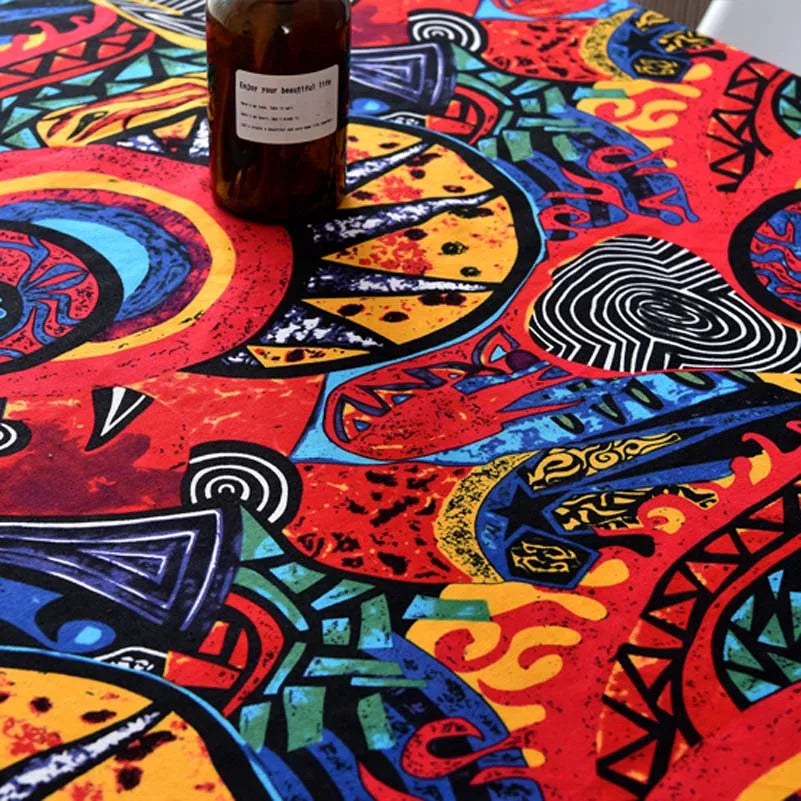 Bohemian Fabric Ethnic Vintage Retro Boho Printed Cotton Linen Home Decor Upholstery Textile