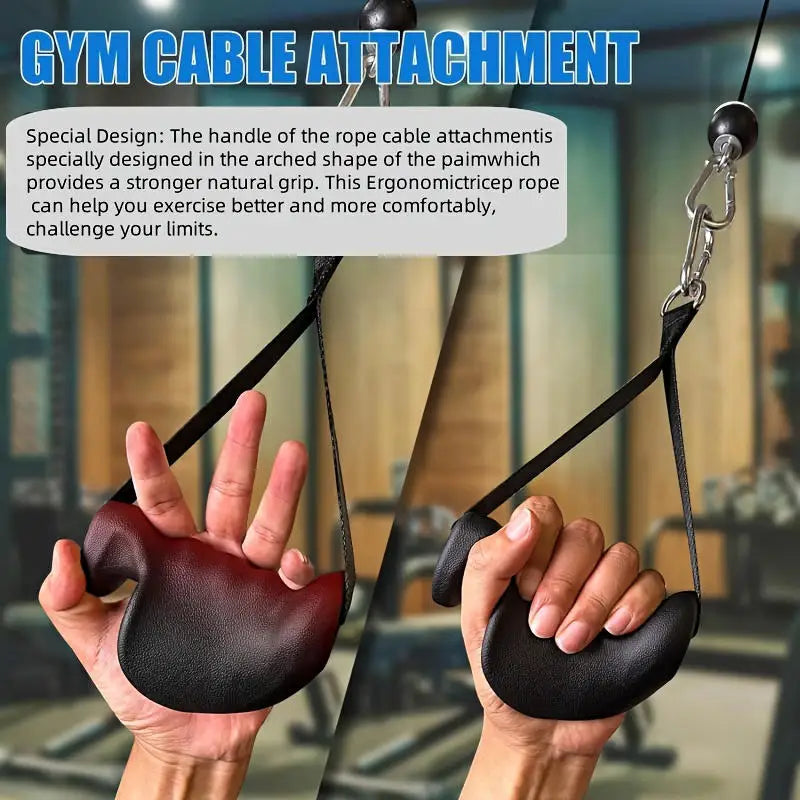 2 Pcs Ergonomic Exercise Handles, Resistance Band Handles Cable Machine Attachments for Gym Pulley Machine LAT Pulldown System. - Sun Studio