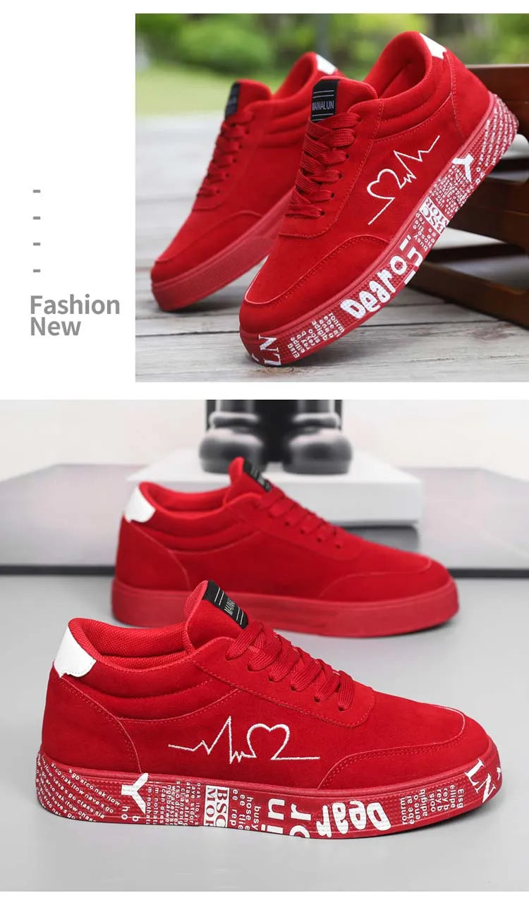 Breathable Mid-Top Sneakers , Heart & Music Graphic Design, Casual Streetwear Shoes for Couples, Valentine's Day & Birthday Gift - Sun Studio