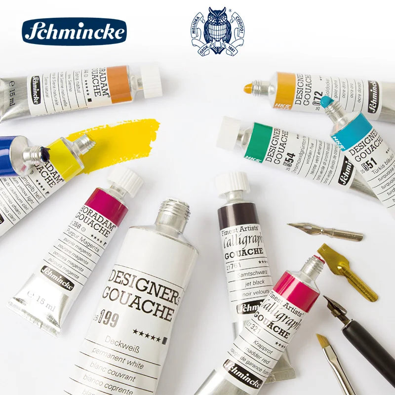 Germany Schmincke Designer Gouache Paint Tube 20ml Opaque Gouache Paint Professional Artist 48 Colors Drawing Art Supplies Cute - Sun Studio