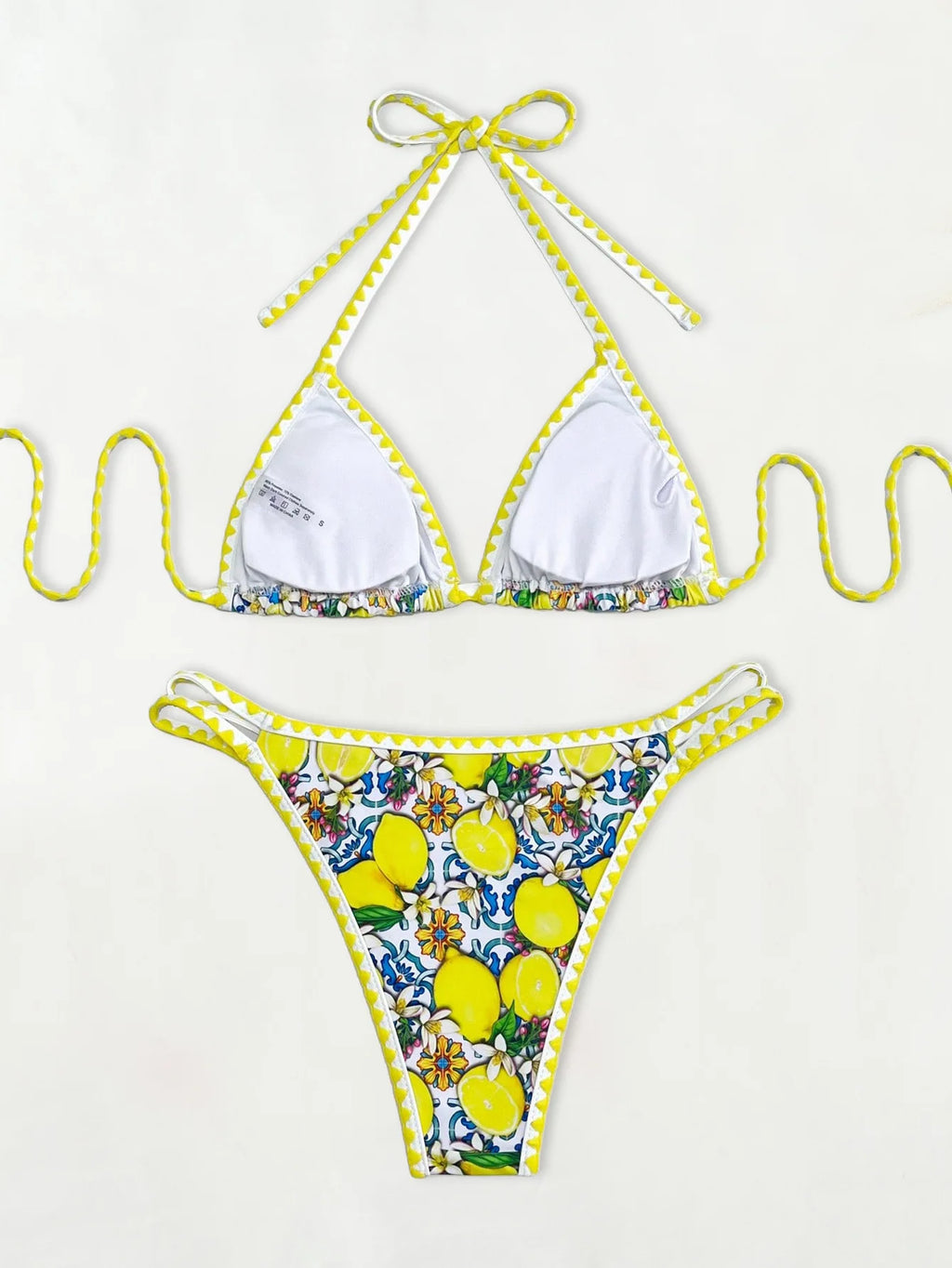 2024 Women's Fruit Lemon Printed Bikini Set Swimming Two Piece Sexy Swimsuit Beach Wear Bohemian Bikini - Sun Studio