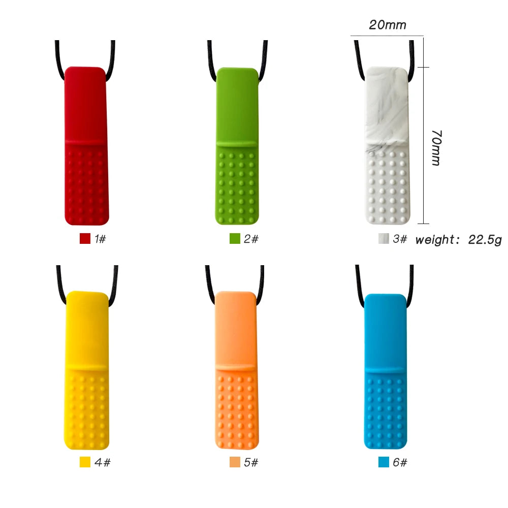 1pcs Silicone Teether Kids Chew Necklace Sensory Chewy Pendant Oral Motor Toys Therapy Tools for Autism ADHD chidren's goods - Sun Studio
