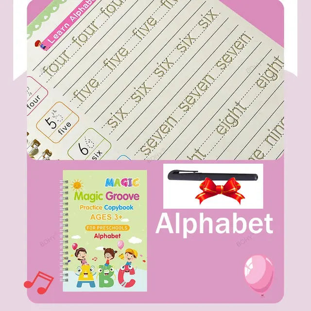 Free Shipping Reusable Montessori Toys French English Spanish Copybooks Pen Writing Sticker Magic Copybook for Calligraphy - Sun Studio