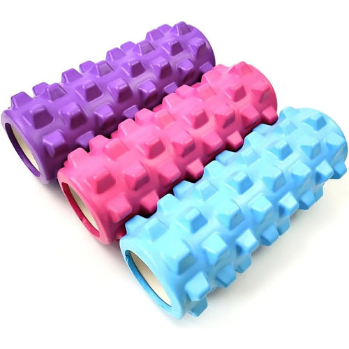 1 Pack – Hollow, Textured, Solid Color Massage and Yoga Roller / Portable Yoga Roller for Slimming Legs - Sun Studio