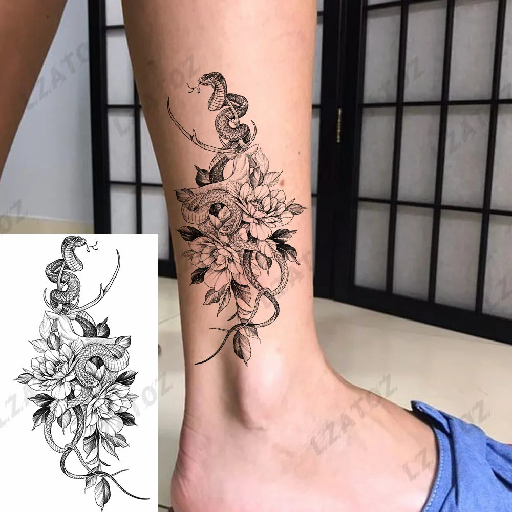 Einzigartige dreieckige Ozeanwelle Temporäre Tattoos für Männer Frauen realistische Tiger Löwe Fake Tattoo Aufkleber Spruch Transfer Kunst Tattoos