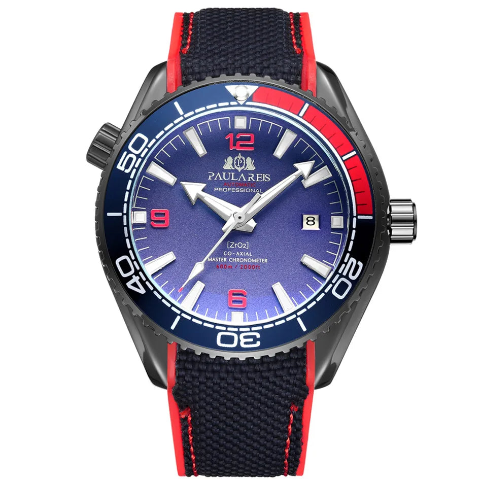 Montre Homme Automatique de Luxe Mouvement Mécanique de Haute Qualité Remontage Automatique Bracelet en Caoutchouc Étanche Lumineuse Calendrier Montres Homme