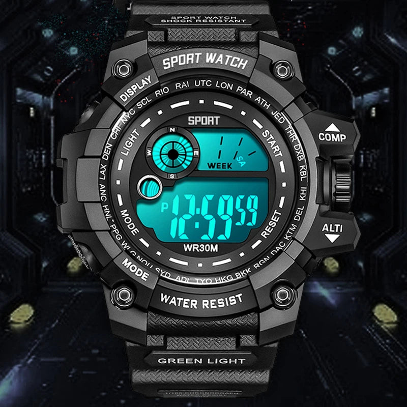 New Men LED Digital Watches Luminous Fashion Sport Waterproof Watches For Man Date Army Military Clock Relogio Masculino - Sun Studio