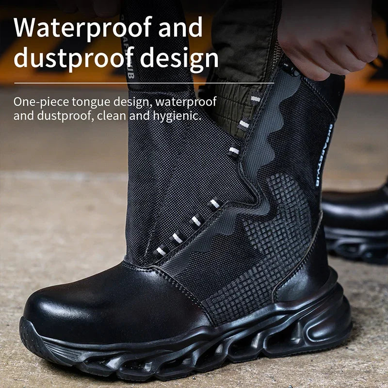 New Fashion 2024 Men Boots Safety Shoes Security Steel Toe Cap Military Boots Working Steel Toe Anti-Smashing Men's Work Boots - Sun Studio
