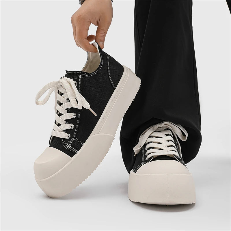 Canvas Platform Sports Shoes Fabric Outdoor Shoes for Men Skateboard Soft and Comfortable All-match Wear-resistant Non-Slip New - Sun Studio