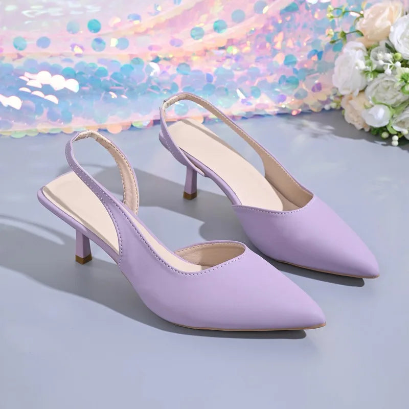 Summer Cover Pointed Toe Women Sandals Fashion High Heel Shoes Ladies Outdoor Elegant Office Slingbacks Sandalias Mujer - Sun Studio