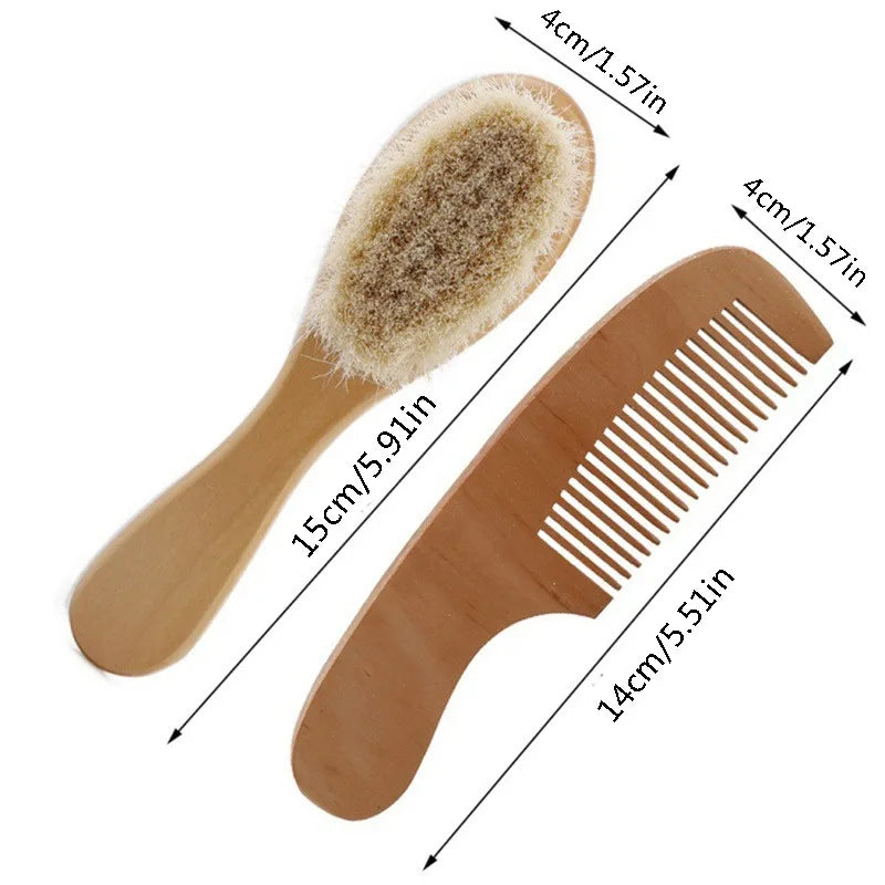 1/2/4pcs Baby Hair Brush And Comb Set for Newborn Wood Comb For Hair Massage Bath Shower Mini Baby Brush Kids Pocket HairBrush - Sun Studio