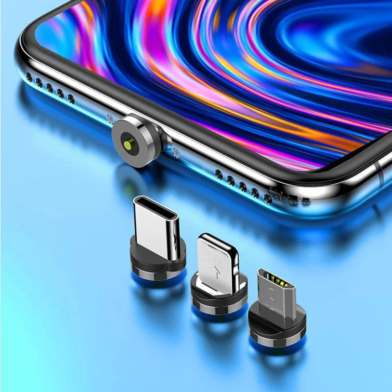 9pcs Converter Charging Cable Adapter For Mobile Phone 360 Degree Rotation Magnetic Tips Replacement Parts Easy Operate Durable - Sun Studio