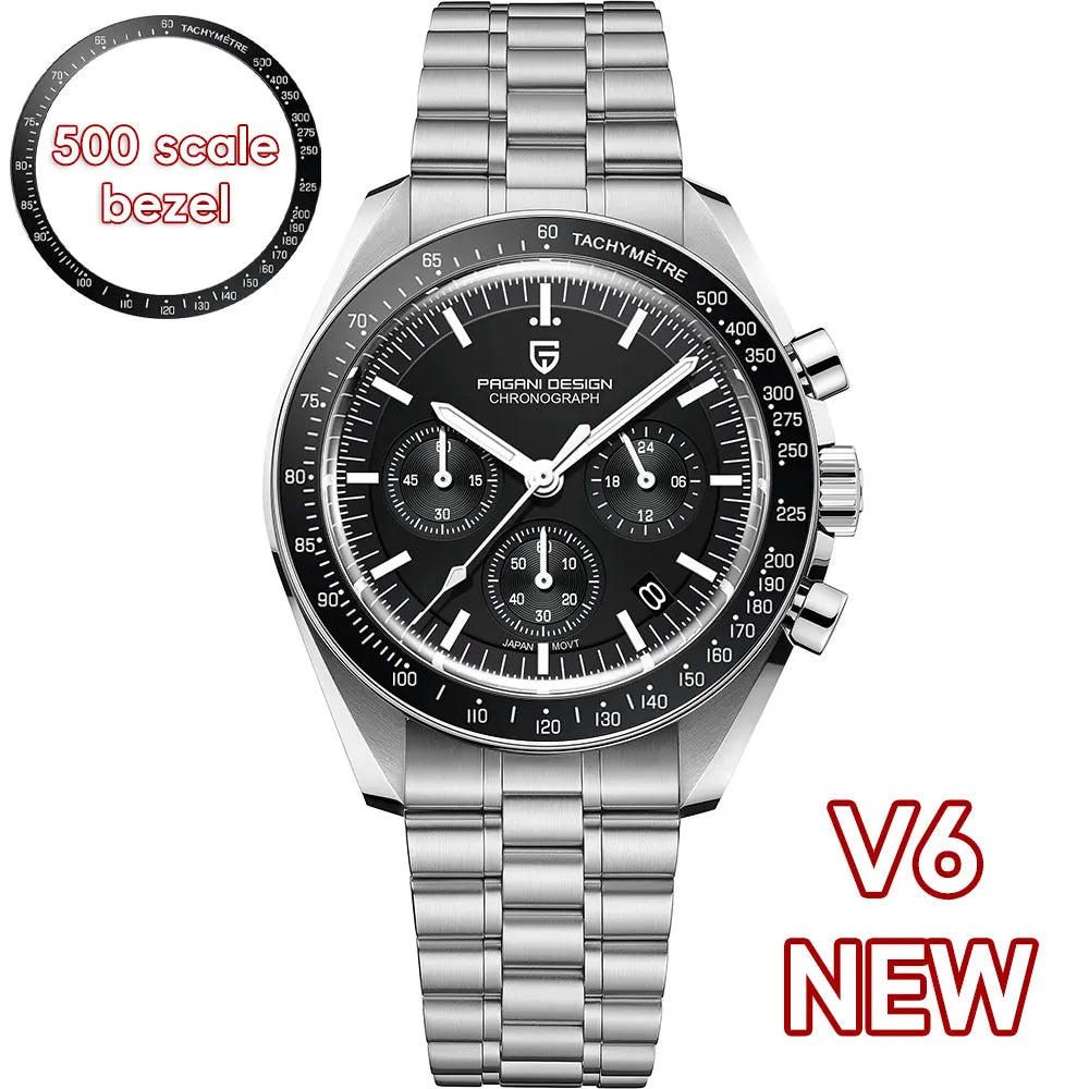 PAGANI DESIGN Moon Watches Men Quartz Watch For Men Auto Date Speed Sport Chronograph AR Sapphire Mirror Wrist watch 2025 New