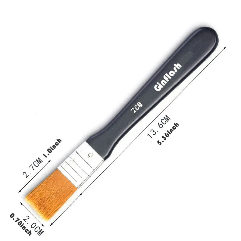 Ginflash 7styles Watercolor oil Art  Paint Brush Nylon Hair painting Art brush Easy To Clean Wooden Cleaning Brush - Sun Studio