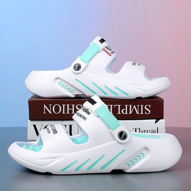 2025 Summer Men's Massage Slippers Outdoor Sandals Beach Comfortable Soft Slides Indoor Casual Shoes Men Sandals Big Size 47 48 - Sun Studio