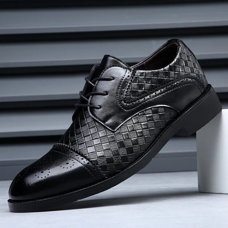 Genuine Leather Mens Dress Shoes Black Formal Social Shoe Male Business Wedding Derby for Man Luxury Italian Work Oxford Loafers