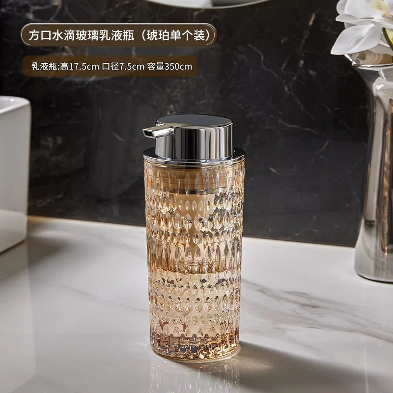 Glass Bubbler Emulsion Bottle Bathroom Soap Bottle Hand Sanitizer Shampoo Water Bottle Bathroom Decoration Bathroom Accessories - Sun Studio