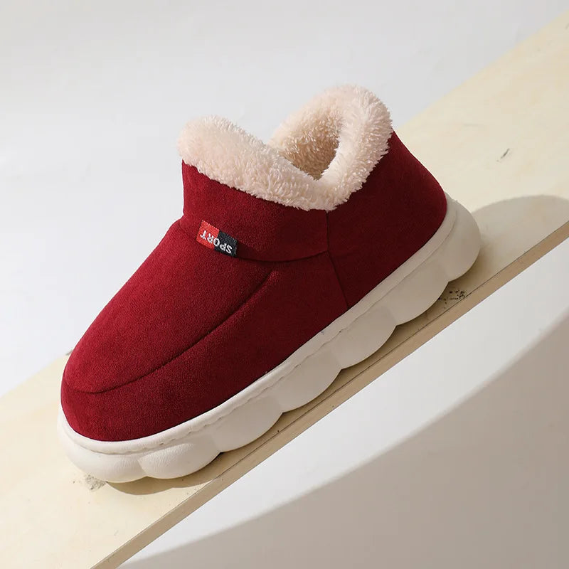 Asgard Men Plush Platform Slippers Winter Warm Outdoor Antiskid Fluffy Soft Cotton Boot Indoor Fashion Cozy Furry Flat Home Shoe - Sun Studio