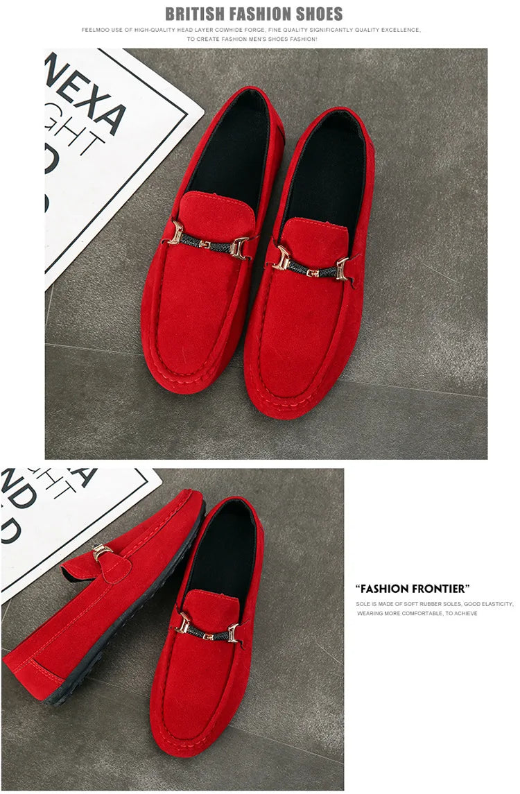 Summer New Trendy Men's Shoes High Quality Soft Loafers Moccasins  Suede Casual Flats Outdoor Light Walking Men's Shoe Zapatos - Sun Studio