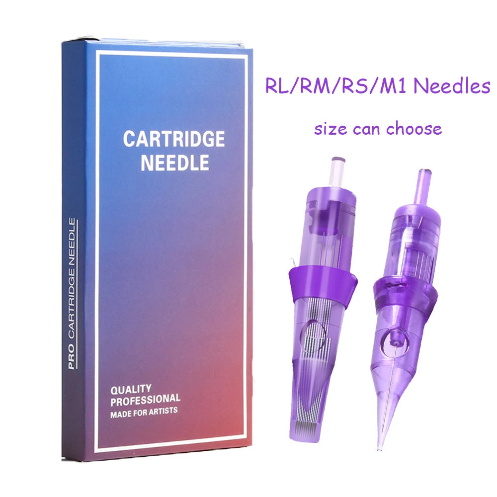 10pcs/Box Tattoo Needles Cartridge Disposable Sterilized Safety Needle RS/RL/RM/M1 With Membrane For Tattoo Rotary Machines - Sun Studio