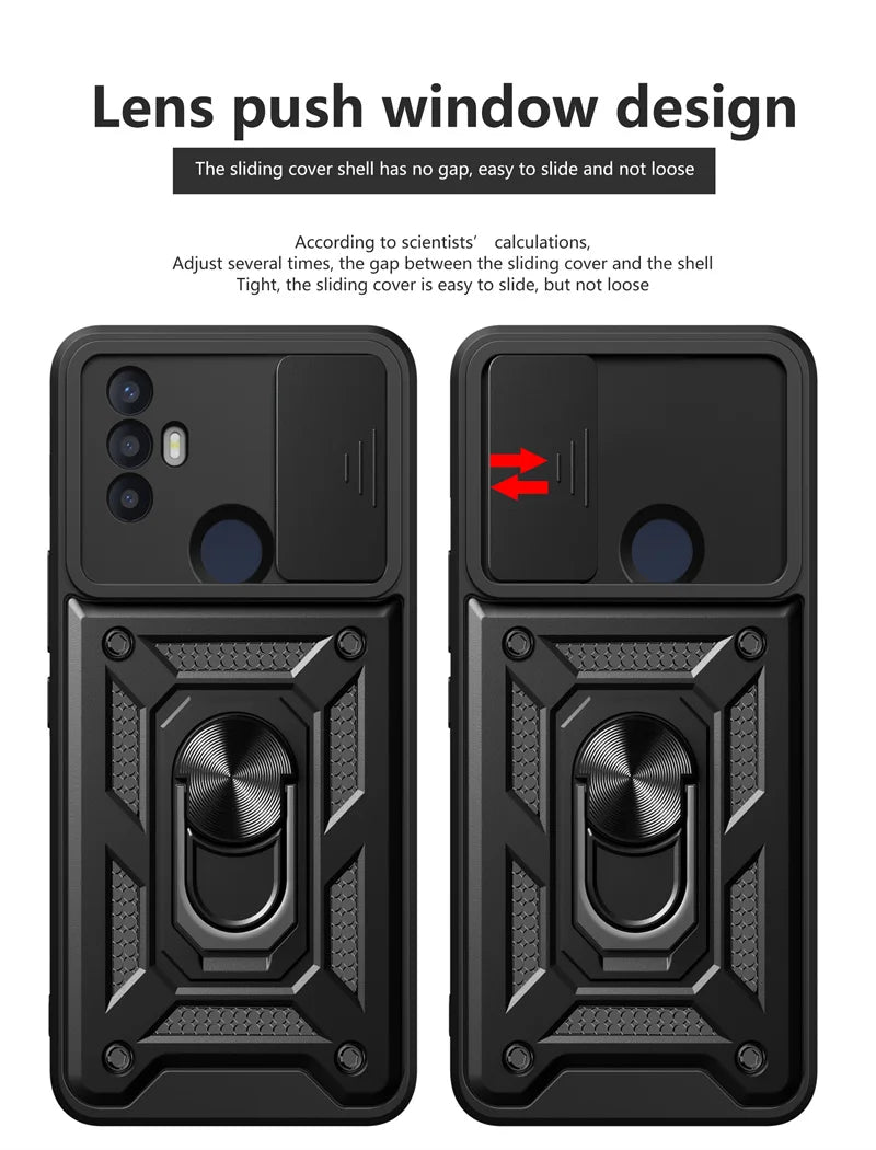 For TCL 30 SE Case Shockproof Armor Slide Lens Protect Coque For TCL 30SE tcl30se 4G Car Magnetic Holder Ring Stand Back Cover - Sun Studio