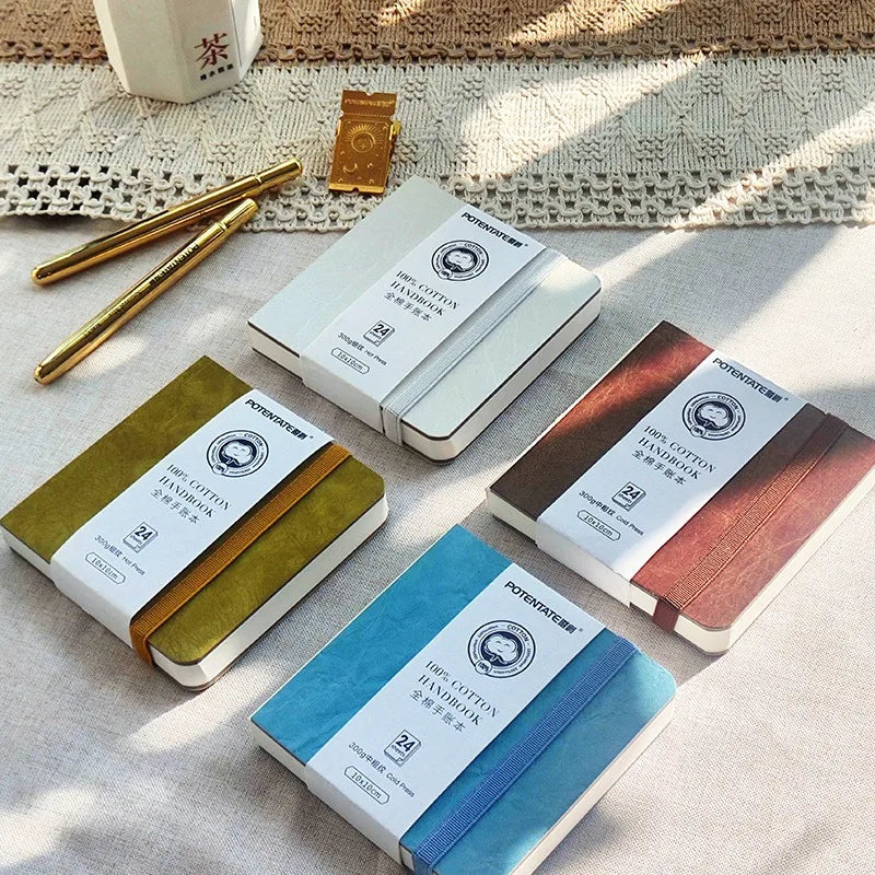 POTENTATE Watercolor 100% Cotton Paper Pad 24 Sheets10x10cm/9x14cm/13x19cm Artists Beginners Watercolor Sketchbook Drawing Paper - Sun Studio