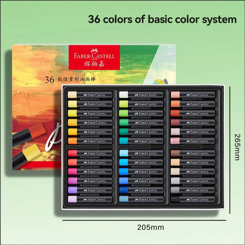 Faber-Castell Soft Oil Pastel Set 24/36/48 Vibrant Colors Creamy Texture Bullet Head Chalk for Artist Painting Drawing Beginners