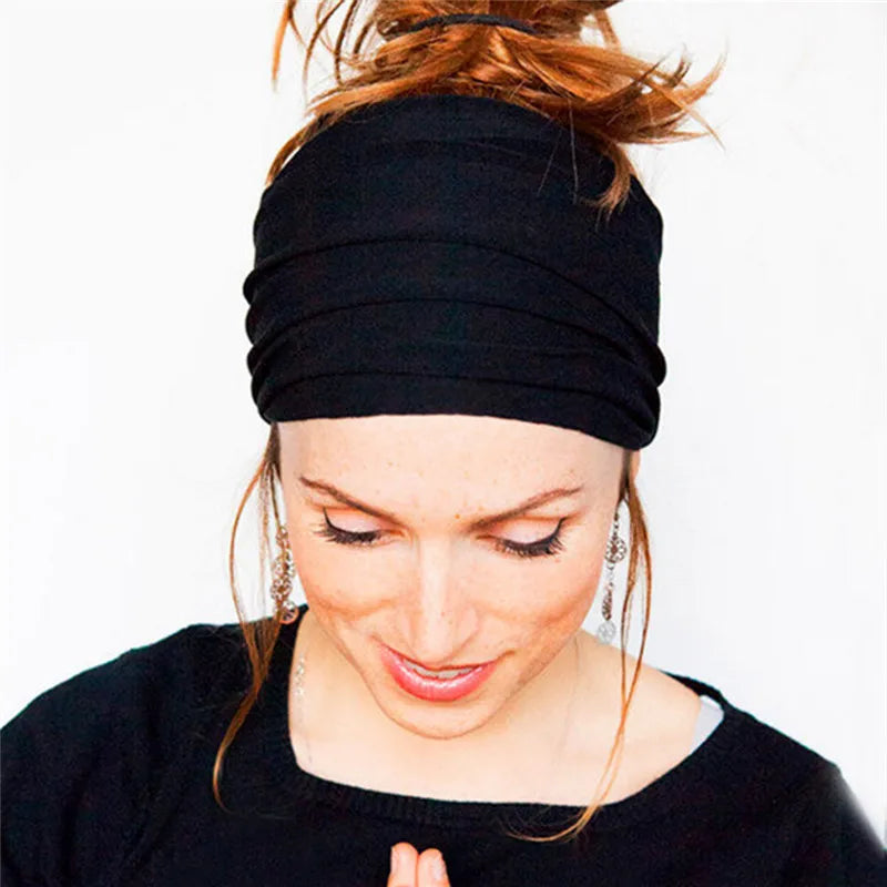 New Elastic Cycling Headband Women Fitness Headband Sweatband Fitness Headwrap Non-slip Bike Headwear Running Fitness Hairband - Sun Studio