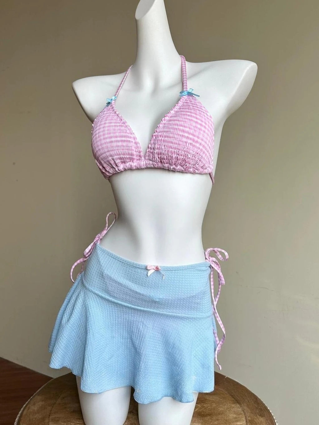 2026 Y2K Summer Sweet  White Dot Sets Lovely Cherry Decor Sexy Lace Trim Style Casual Bikini Swimsuit Beach Holiday Wear - Sun Studio