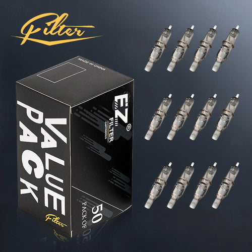 50Pcs Assorted FILTER Tattoo Cartridge Needles Mixed #10 #12 RL RS M1C M1 for Rotary Cartridge Tattoo Machine Pen Tattoo Girps - Sun Studio