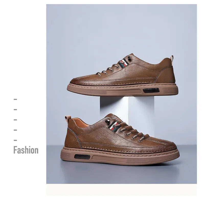 New Leather Shoes for Men Non-slip Sports Fashion Comfortable Sneakers Male Flat Slip-on Casual Brand Men's Casual - Sun Studio