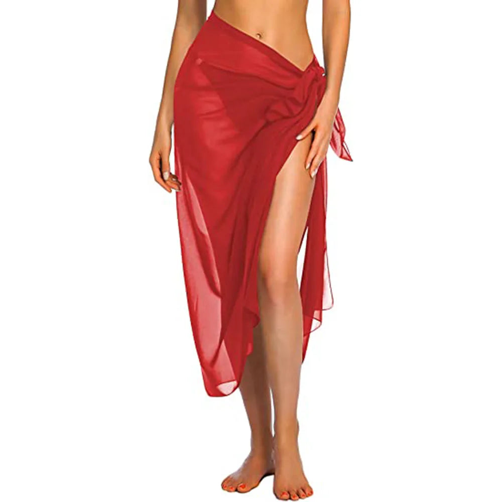 Womens Long&Short Sarong Swimsuit Coverups Summer Beach Bikini Wrap Sheer Short Skirt Scarf for Swimwear Cover-ups - Sun Studio