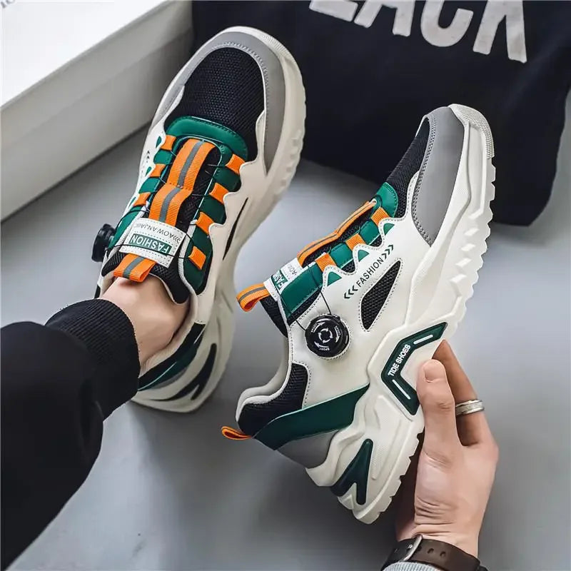 Men's Sneakers Outdoor Running Shoes Korean Rotating Buckle Male Casual Shoes Soft Sole Tennis Shoes Luxury Platform Men Shoe - Sun Studio