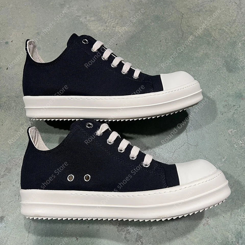 Casual Shoes Men Canvas  Low Top Quality Ro Lace Up Thick Sole Breathable Luxury Designer Classic Trainers Women Flat Sneakers - Sun Studio