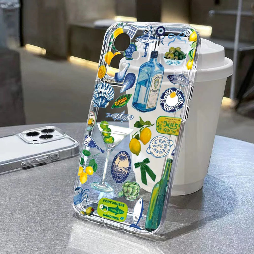 Ocean Animal Cute Phone Case For iPhone 11 Case iPhone 15 13 14 12 17 16 Pro Max 8 7 Plus XR XS SE Clear Protective Cover Funda - Sun Studio