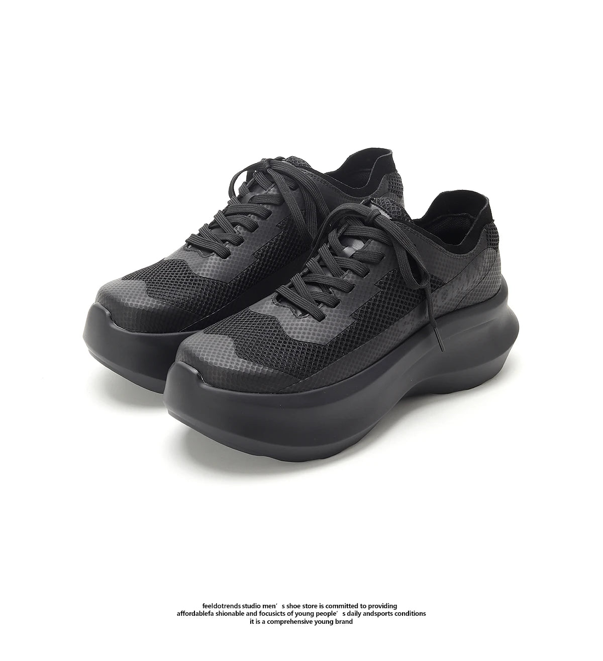 Summer New Mesh Shoes Men's Height 7CM Casual Breathable Dad Shoes Sponge Cake Shoes Thick Bottom Trendy Sports Shoes - Sun Studio