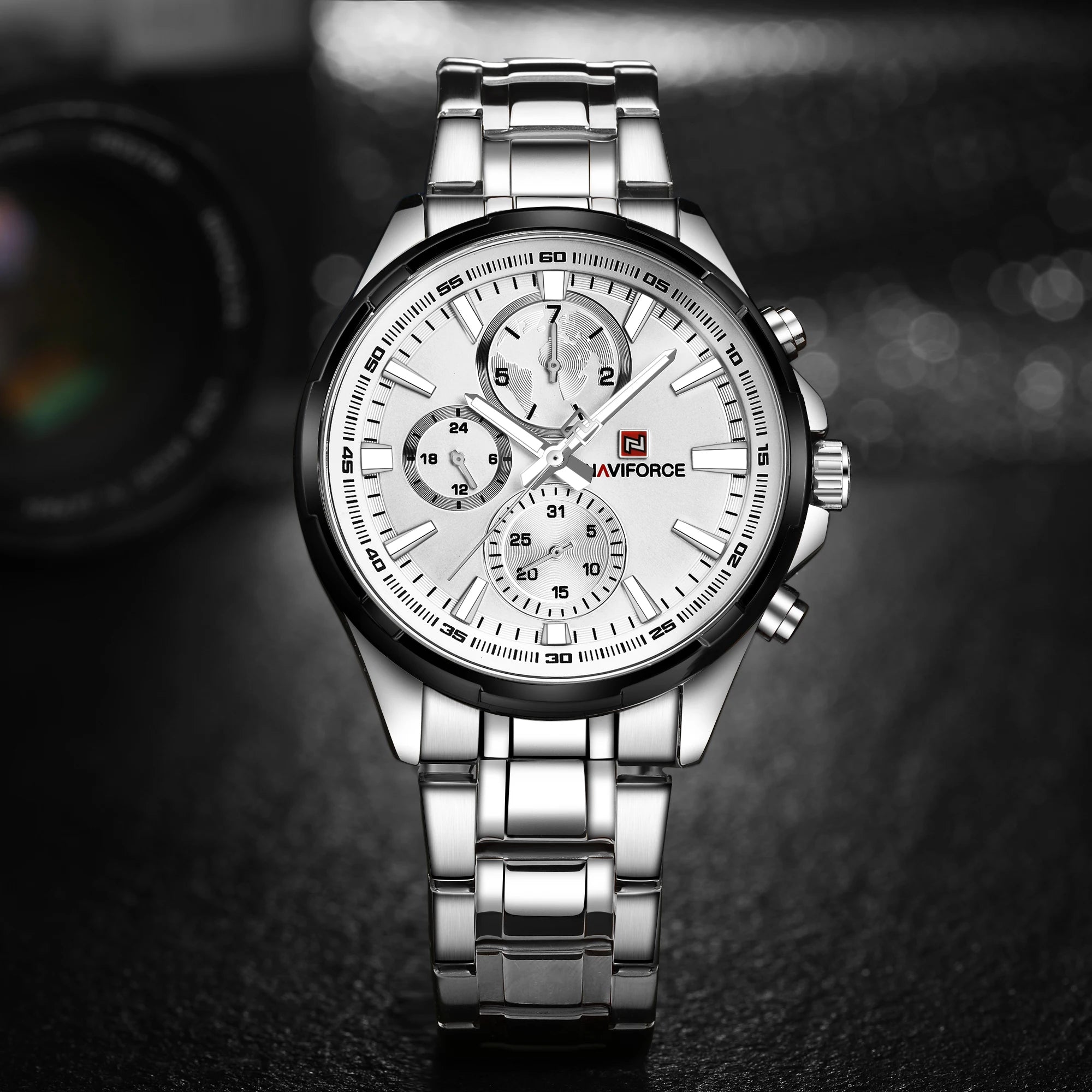 NAVIFORCE Classic Casual Business Male Watches Stainless Steel Waterproof Wristwatch Quartz Date Display Clock Relogio Masculino - Sun Studio