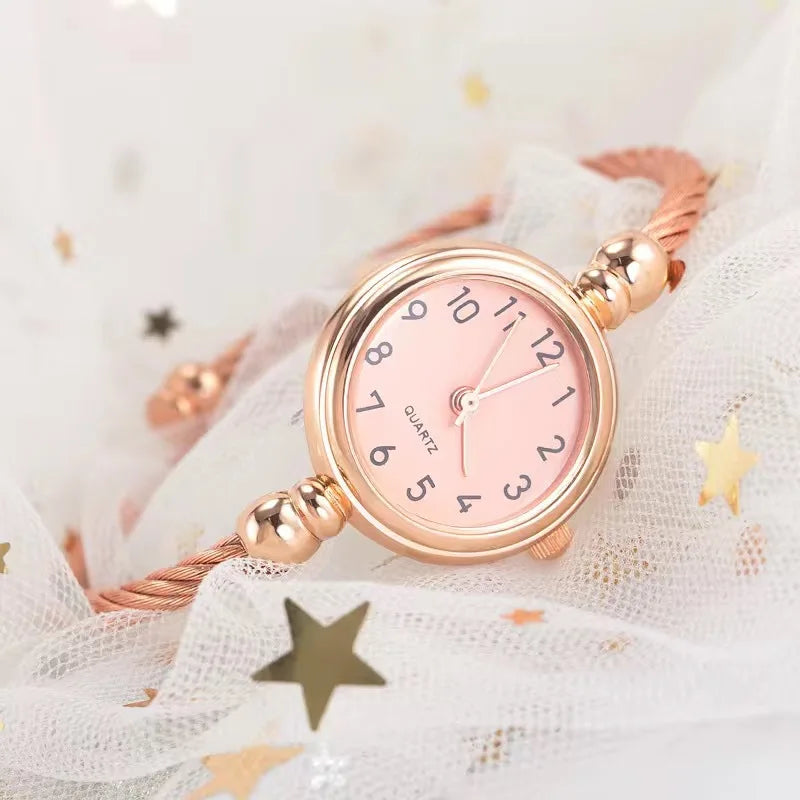 YIKAZE Women Bracelet Watch Retro Gold Bangle Women Watches Stainless Steel Retro Ladies Quartz Wristwatch Clock Dress Watch