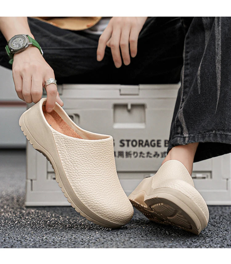 Men Slippers Couples Garden Clog Women Water Proof Chef Shoe Comfortable Sandal Slippers For Pet Workers Outdoor Fishing Shoes - Sun Studio